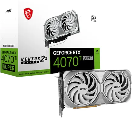 MSI GeForce RTX 4070 Ti SUPER VENTUS 2X OC WHITE - 16GB GDDR6X RAM - Grafikkort